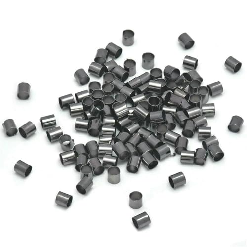 500 Stück Messingrohr-Quetschperlen, Säulenkordel-Abdeckungen, Enden aus Platin für die Herstellung von DIY-Schmuck, Rotgussschwarz, Durchmesser 1,5 mm, 500 Stück von VIEPGJ