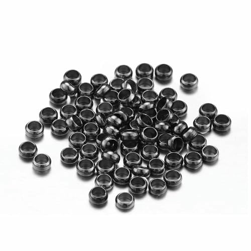 500 Stück gold-silberfarbene Quetschperlen, Kupferkugelstopper, Abstandshalter, Endperlen für Armbänder, Halsketten, DIY-Schmuckherstellung, Zubehör – Gunblack – 2,5 mm von VIEPGJ