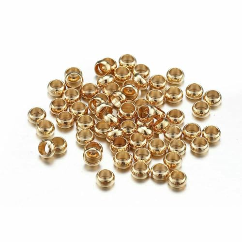 500 Stück gold-silberfarbene Quetschperlen, Kupferkugelstopper, Abstandshalter, Endperlen für Armbänder, Halsketten, DIY-Schmuckherstellung, Zubehör – KC Goldfarbe – 4,0 mm 500 Stück gold-silberfarbene Quetschperlen, Kupferkugelstopper, Abstandshalter, Endperlen für Armbänder, Halsketten, DIY-Schmuckherstellung, Zubehör – KC Goldfarbe – 4,0 mm von VIEPGJ