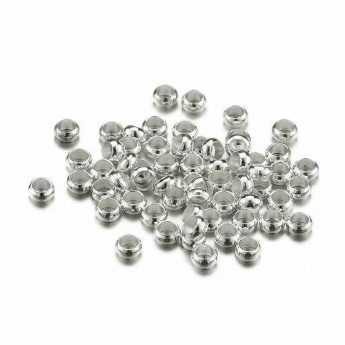 500 Stück gold- und silberfarbene Quetschperlen, Kupferkugelstopper, Abstandshalter, Endperlen für Armbänder, Halsketten, DIY-Schmuckherstellung, Silberfarbe, 2 mm 500 Stück gold- und silberfarbene Quetschperlen, Kupferkugelstopper, Abstandshalter, Endperlen für Armbänder, Halsketten, DIY-Schmuckherstellung, Silberfarbe, 2 mm von VIEPGJ
