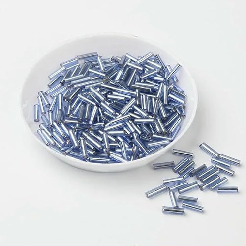 500 g/Packung, 6 mm, Silberkern, tschechische Glasperlen, Röhre für Schmuck, Bekleidungszubehör, Perlen für Kleidung, Blau von VIEPGJ