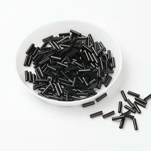500 g/Packung, 6 mm, Silberkern, tschechische Glasperlen, Röhre für Schmuck, Bekleidungszubehör, Perlen für Kleidung, Schwarz von VIEPGJ