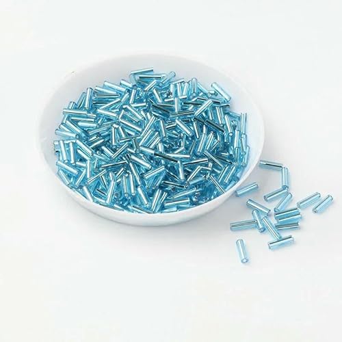500 g/Packung, 6 mm, Silberkern, tschechische Glasperlen, Röhre für Schmuck, Kleidungszubehör, Perlen für Kleidung, Hellblau von VIEPGJ
