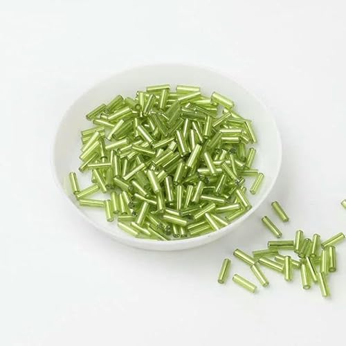 500 g/Packung, 6 mm, Silberkern, tschechische Glasperlen, Röhre für Schmuck, Kleidungszubehör, Perlen für Kleidung, Hellgrün von VIEPGJ