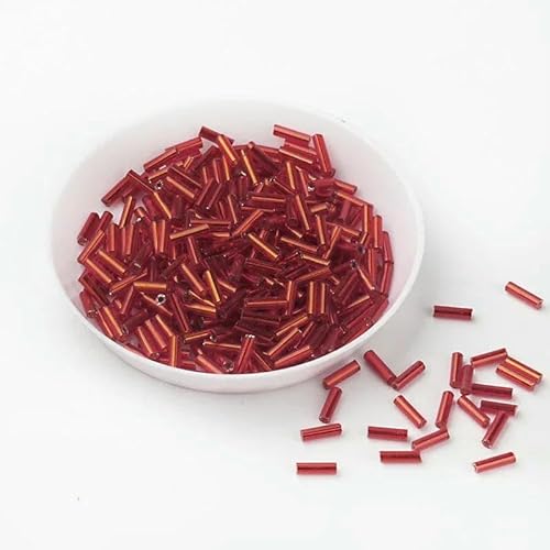 500 g/Packung, 6 mm, Silberkern, tschechische Glasperlen, Röhre für Schmuck, Kleidungszubehör, Perlen für Kleidung, Rot von VIEPGJ