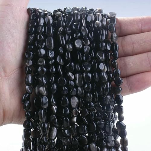 6–8 mm natürliche Amethyst-Nugget-Perlen, kleine unregelmäßige Edelstein-Chips, Perlen zur Schmuckherstellung, DIY-Armband, Halskettenzubehör – 102 Silber-Obsidian – 38 cm, 1 St 6–8 mm natürliche Amethyst-Nugget-Perlen, kleine unregelmäßige Edelstein-Chips, Perlen zur Schmuckherstellung, DIY-Armband, Halskettenzubehör – 102 Silber-Obsidian – 38 cm, 1 St von VIEPGJ