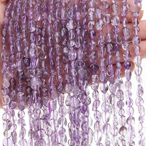 6–8 mm natürliche Amethyst-Nugget-Perlen, kleine unregelmäßige Edelstein-Chips, Perlen zur Schmuckherstellung, DIY-Armband, Halskettenzubehör – 14 heller Amethyst – 38 cm, 1 Str 6–8 mm natürliche Amethyst-Nugget-Perlen, kleine unregelmäßige Edelstein-Chips, Perlen zur Schmuckherstellung, DIY-Armband, Halskettenzubehör – 14 heller Amethyst – 38 cm, 1 Str von VIEPGJ
