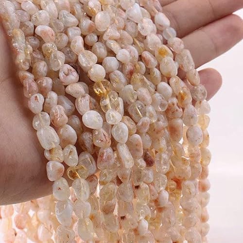 6–8 mm natürliche Amethyst-Nugget-Perlen, kleine unregelmäßige Edelstein-Chips, Perlen zur Schmuckherstellung, DIY-Armband, Halskettenzubehör – 87 Einschlüsse, Kristall – 38 cm, von VIEPGJ