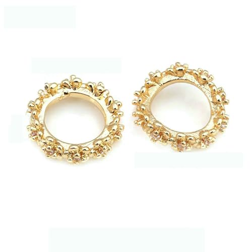 6 MM 8 MM 10 MM 18 Karat Goldfarbe Messing Blume Großes Loch Perle Abstandsperlen Armbandperlen DIY Schmuckherstellung Halskette-47808-18 Karat Goldfarbe von VIEPGJ
