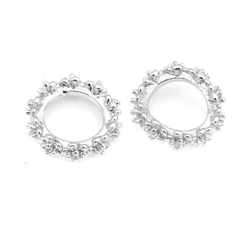 6 MM 8 MM 10 MM 18 Karat Goldfarbe Messing Blume Großes Loch Perle Abstandsperlen Armbandperlen DIY Schmuckherstellung Halskette-47810-Silberfarbe von VIEPGJ