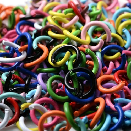 6 mm, 100 Stück, bunte offene Biegeringe, geteilter Biegering-Verbinder zur Schmuckherstellung, Zubehör – Mix – 6 mm von VIEPGJ