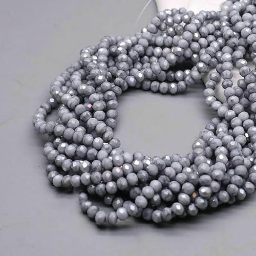 6 mm, 92 Stück/Los, Rondelle-Kristallglasperlen, farbig, facettierte lose Abstandshalter-Glasperlen für die Schmuckherstellung, DIY-Halskette, 5_a, 6 mm, ca. 92 Stück von VIEPGJ