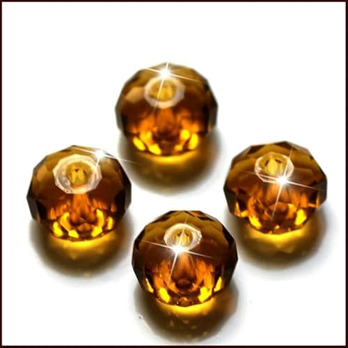 6 x 8 mm, 100 Stück, AAA, lose Abstandsperlen, Glasfacetten-Rondelle-Perlen für DIY-Modeschmuck, DIY-Herstellung – 6 x 8 mm, 100 Stück von VIEPGJ