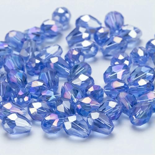 6 x 8 mm, facettierte Glasperlen in Tropfenform, AB-Farbe, Wassertropfen-Kristallperlen, lose Abstandsperlen zur Schmuckherstellung, DIY-Armband-ZKSD001-016-8 x 11 mm-50–55 Stück 6 x 8 mm, facettierte Glasperlen in Tropfenform, AB-Farbe, Wassertropfen-Kristallperlen, lose Abstandsperlen zur Schmuckherstellung, DIY-Armband-ZKSD001-016-8 x 11 mm-50–55 Stück von VIEPGJ