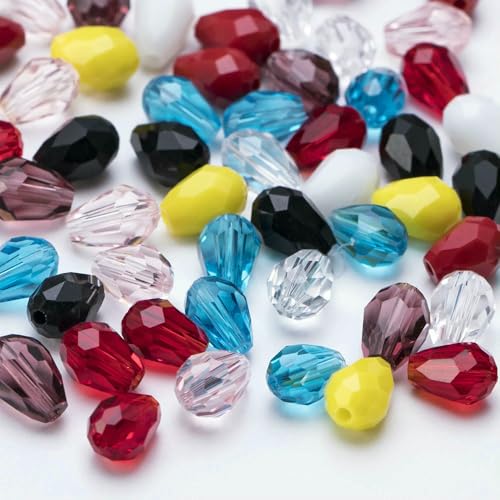 6 x 8 mm, facettierte Glasperlen in Tropfenform, AB-Farbe, Wassertropfen-Kristallperlen, lose Abstandsperlen zur Schmuckherstellung, DIY-Armband-ZKSD001-045-6 x 8 mm, 65–70 Stück 6 x 8 mm, facettierte Glasperlen in Tropfenform, AB-Farbe, Wassertropfen-Kristallperlen, lose Abstandsperlen zur Schmuckherstellung, DIY-Armband-ZKSD001-045-6 x 8 mm, 65–70 Stück von VIEPGJ
