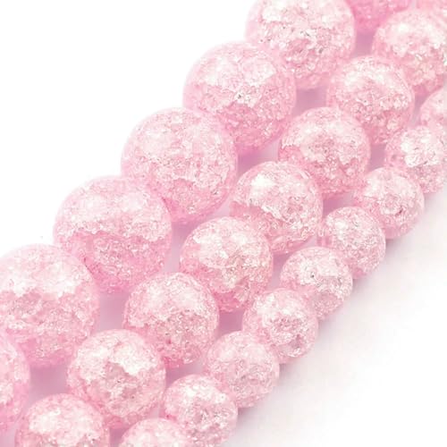 6mm 8mm Natural Stone Rose Quartzs Pink Crystal Cat Eye Howlite Jade Round Loose Beads for Jewelry Making DIY Bracelet Wholesale-cracked crystal 01-6mm approx 61 von VIEPGJ