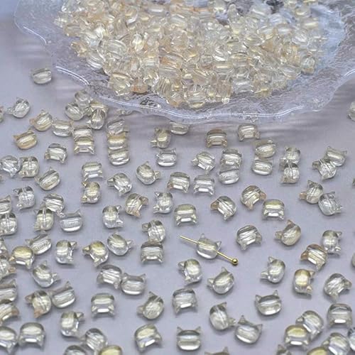 7 mm, 30 Stück, kleine Glasperlen mit Katzenkopf, niedliche Lampwork-Charm-Katzenperlen für die Schmuckherstellung, DIY-Armbänder, Halsketten, Ohrringe, 12–30 Stück von VIEPGJ
