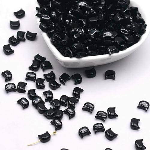 7 mm, 30 Stück, kleine Glasperlen mit Katzenkopf, niedliche Lampwork-Charm-Katzenperlen für die Schmuckherstellung, DIY-Armbänder, Halsketten, Ohrringe, 6–30 Stück von VIEPGJ