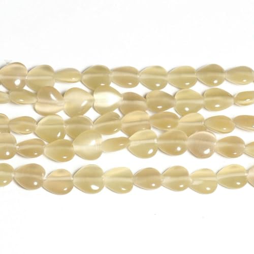 8 mm Großhandel Mehrfarbige Liebesherz-Katzenaugenperle Natürlicher Opalstein Lose Abstandsperlen für Schmuckherstellung DIY Halskette Armband-Hellchampagner-8 x 8 mm 50 Stück Perlen von VIEPGJ