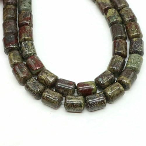 8 x 10 mm Zylinderform Natursteinperlen Tigerauge Achat Lose Abstandsperlen für Schmuckherstellung DIY Armband Halskette Zubehör-Drachenblut-Jaspis-18 Stück 8 x 10 mm Zylinderform Natursteinperlen Tigerauge Achat Lose Abstandsperlen für Schmuckherstellung DIY Armband Halskette Zubehör-Drachenblut-Jaspis-18 Stück von VIEPGJ