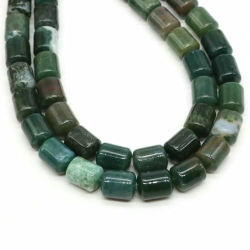 8 x 10 mm Zylinderform Natursteinperlen Tigerauge Achat Lose Abstandsperlen für Schmuckherstellung DIY Armband Halskette Zubehör-Grüner Moosachat-18 Stück 8 x 10 mm Zylinderform Natursteinperlen Tigerauge Achat Lose Abstandsperlen für Schmuckherstellung DIY Armband Halskette Zubehör-Grüner Moosachat-18 Stück von VIEPGJ