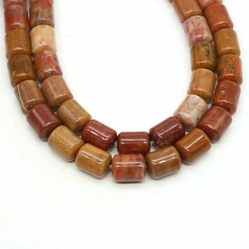 8 x 10 mm Zylinderform Natursteinperlen Tigerauge Achat Lose Abstandsperlen für Schmuckherstellung DIY Armband Halskette Zubehör-Ozeanachat-37 Stück von VIEPGJ