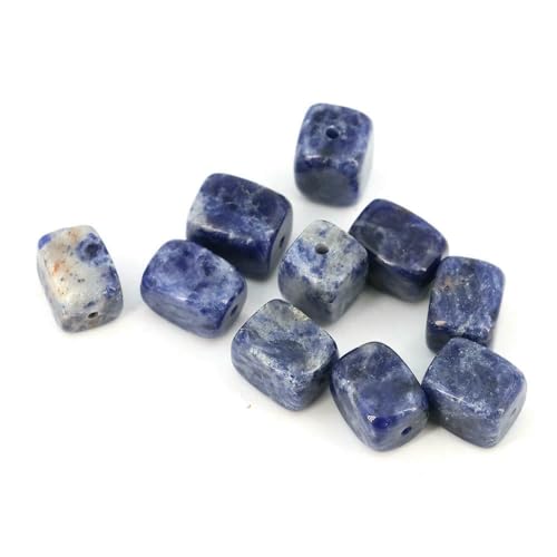 8 x 11 mm rechteckige Naturkristallperlen, lange quadratische Form, Tigerauge-Stein, lose Perlen zur Schmuckherstellung, Armband, DIY-Zubehör, blauer Sodalith, 20 Stück von VIEPGJ