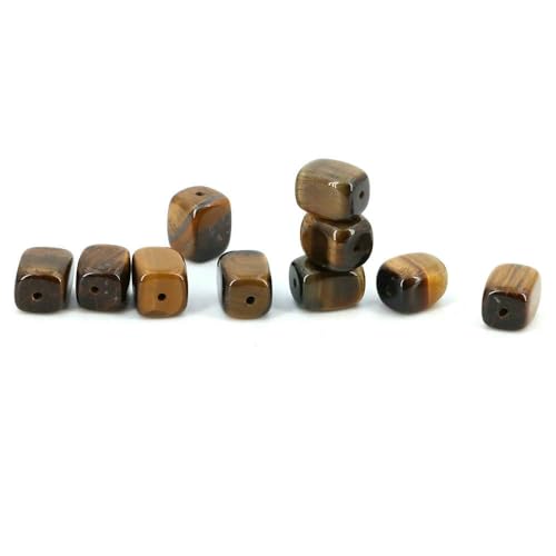 8 x 11 mm rechteckige natürliche Kristallperlen, lange quadratische Form, Tigerauge-Stein, lose Perlen zur Schmuckherstellung, Armband, DIY-Zubehör, Tigerauge, 20 Stück von VIEPGJ