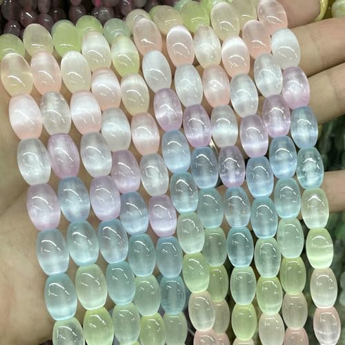 8 x 12 mm natürlicher Edelstein in Reisform, bunter Selenitstein, lose Abstandsperlen für die Schmuckherstellung, DIY-Armband, Halskette, Ohrringe, 8 x 12 mm, ca. 30 Stück 8 x 12 mm natürlicher Edelstein in Reisform, bunter Selenitstein, lose Abstandsperlen für die Schmuckherstellung, DIY-Armband, Halskette, Ohrringe, 8 x 12 mm, ca. 30 Stück von VIEPGJ