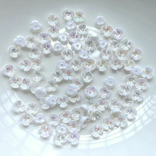 90 Stück 6 mm Harz-Blumen-Ohrringe mit losem Abstand, Perlenkappen für Mode-Diy-Schmuck-Entdeckung und Produktionszubehör-NT280 von VIEPGJ