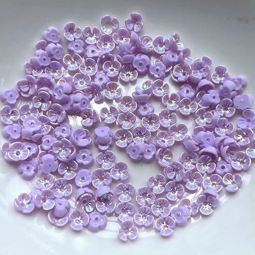 90 Stück 6 mm Harz-Blumen-Ohrringe mit losem Abstand, Perlenkappen für Mode-Diy-Schmuck-Entdeckung und Produktionszubehör-NT284 von VIEPGJ