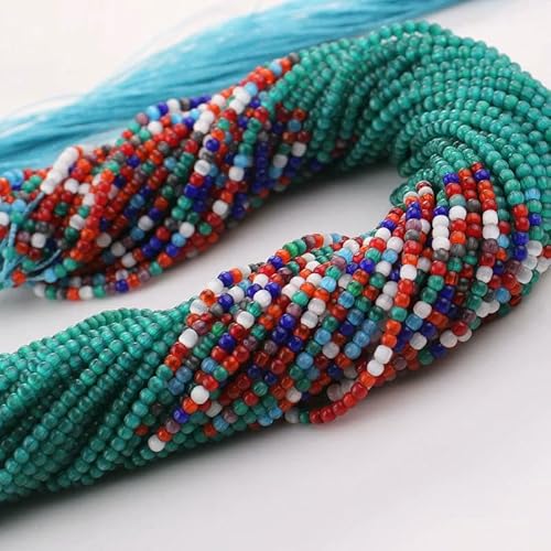 900 Stück Katzenauge, 2 mm, Glasperlen, rund, lose, kleine Abstandsperlen für die Schmuckherstellung, DIY-Armbänder, Halskettenzubehör, 5 Stränge – 13. Malachitgrün, H – 2 mm (ca. 90 von VIEPGJ