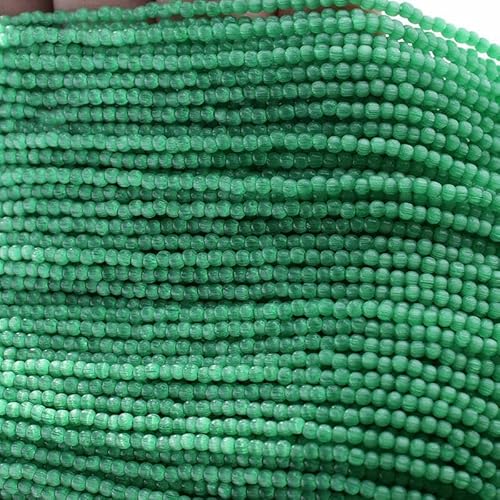 900 Stück Katzenaugen-Glasperlen, 2 mm, rund, lose Abstandshalter, kleine Perlen zur Schmuckherstellung, DIY-Armbänder, Halskettenzubehör, 5 Stränge – 16. Helles Fruchtgrün – 2 mm (c von VIEPGJ