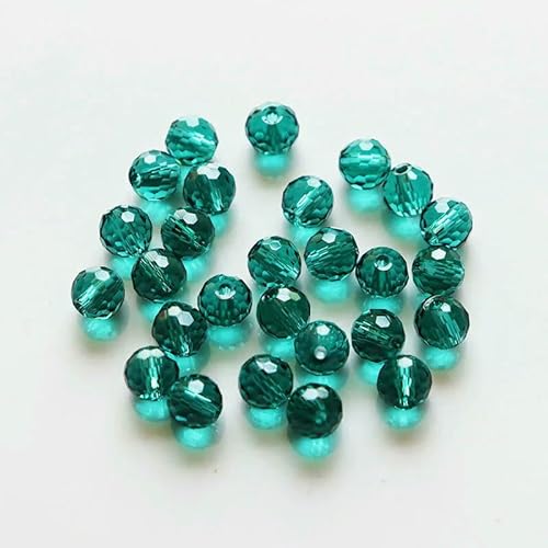 AAA 6 mm runde Kristallperlen, facettiert, transparent, lose Abstandsperlen für die Schmuckherstellung, DIY-Armband, Halskette, Indicolite, 6 mm, 100 Stück von VIEPGJ