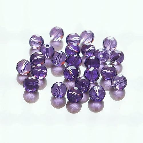 AAA 6 mm runde Kristallperlen, facettiert, transparent, lose Abstandsperlen für die Schmuckherstellung, DIY-Armband, Halskette, Tansanit, 6 mm, 100 Stück von VIEPGJ