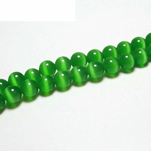 AAA-Perlen aus Naturstein, weiß, lila, rosa, schwarz, grün, Katzenauge, rund, für Schmuckherstellung, DIY-Armband, Halskette, 6/8/10 mm, grün, 6 mm, ca. 60 Stück AAA-Perlen aus Naturstein, weiß, lila, rosa, schwarz, grün, Katzenauge, rund, für Schmuckherstellung, DIY-Armband, Halskette, 6/8/10 mm, grün, 6 mm, ca. 60 Stück von VIEPGJ