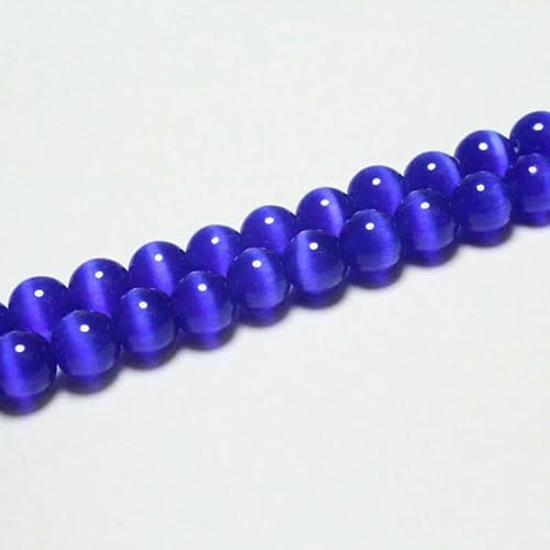 AAA-Perlen aus Naturstein, weiß, lila, rosa, schwarz, grün, Katzenauge, rund, für Schmuckherstellung, DIY-Armband, Halskette, 6/8/10 mm, tiefblau, 10 mm, ca. 36 Stüc AAA-Perlen aus Naturstein, weiß, lila, rosa, schwarz, grün, Katzenauge, rund, für Schmuckherstellung, DIY-Armband, Halskette, 6/8/10 mm, tiefblau, 10 mm, ca. 36 Stüc von VIEPGJ