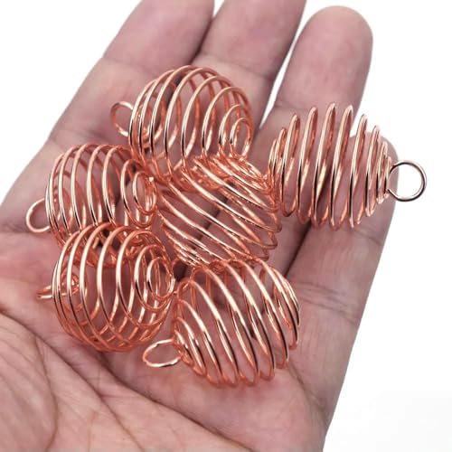 Anhänger Laterne Feder Spiralperlen Käfige Legierung Silber Gold Farbe Für Charms Halsketten Schmuck DIY Finding 25mm-Roségold plattiert Anhänger Laterne Feder Spiralperlen Käfige Legierung Silber Gold Farbe Für Charms Halsketten Schmuck DIY Finding 25mm-Roségold plattiert von VIEPGJ