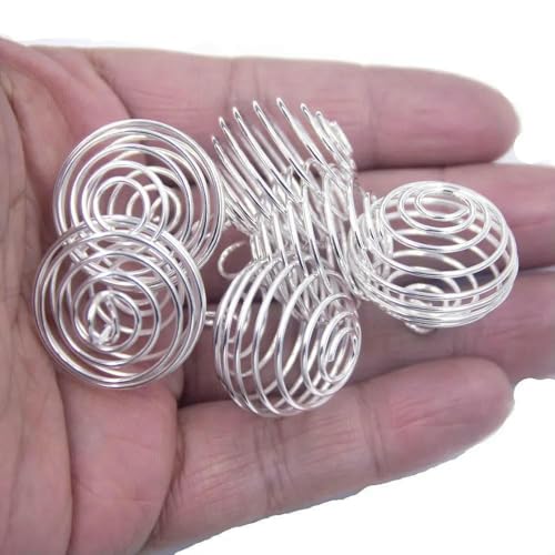 Anhänger Laterne Feder Spiralperlen Käfige Legierung Silber Gold Farbe Für Charms Halsketten Schmuck DIY Finding 25mm-Versilbert von VIEPGJ