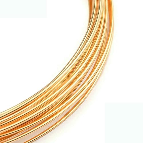 Ein Meter 0,25/0,41/0,64/0,8 mm halbharter Gold filled Perlendraht Metallfaden 14 Karat Golddraht für Goldschmuckherstellung Ohrringe DIY-0,81 mm 1 Meter von VIEPGJ
