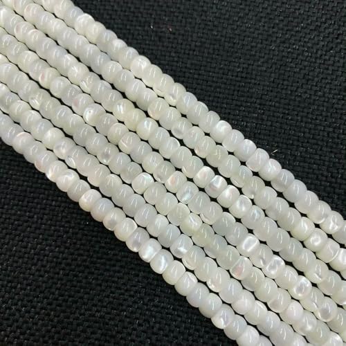 Exquisite natürliche Muschelperlen, Perlmutt, reisförmiger Charm, lose Perlen zur Herstellung von Schmuck, DIY-Halsketten, Armbändern und Ohrringen, Weiß, 4 x 6 mm von VIEPGJ