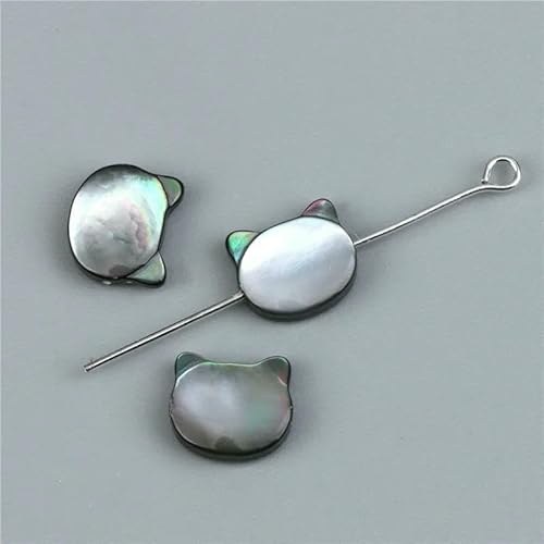 Gefärbte bunte Perlmutt-Muschelperlen, süßer Hase, Katze, natürlicher Muschelanhänger, lose Perlen, Charm für Schmuckherstellung, DIY-Armband, Nr. 32 (9 x 10 mm), 2 Stück von VIEPGJ