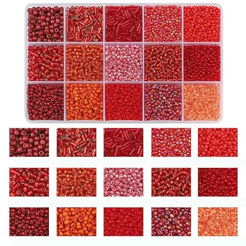 Glasperlen-Set in 15 Farben zur Herstellung von Armbändern, lose Abstandsperlen mit Aufbewahrungsbox, Röhrenperlen-Set zum Selbermachen von Halskettenanhängern-11 Glasperlen-Set in 15 Farben zur Herstellung von Armbändern, lose Abstandsperlen mit Aufbewahrungsbox, Röhrenperlen-Set zum Selbermachen von Halskettenanhängern-11 von VIEPGJ