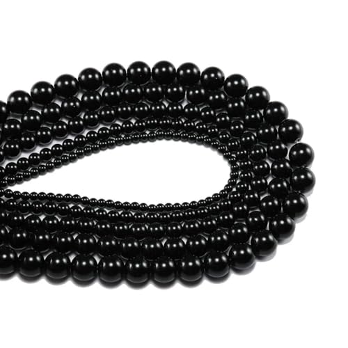 Glatte schwarze Achate Natursteinperlen zur Schmuckherstellung, runde lose Onyxperlen 6 8 10 12 mm, DIY-Armband-Halskette, 15 Zoll - 10 mm Glatte schwarze Achate Natursteinperlen zur Schmuckherstellung, runde lose Onyxperlen 6 8 10 12 mm, DIY-Armband-Halskette, 15 Zoll - 10 mm von VIEPGJ