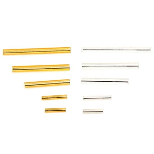 Gold Silber Farbe 45g/lot Glas Rocailles Perlen 9-30mm Bugle Tube Halskette Armband Ohrringe DIY Schmuckherstellung-Gold Silber MIX45g-30mm 45g von VIEPGJ