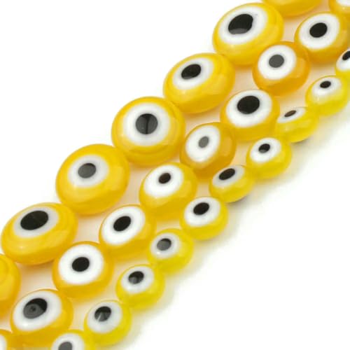 Goldfarbene Perlen, Naturstein, gelber Jade-Achat, Hämatit, Lava, runde lose Perlen für die Schmuckherstellung, DIY, handgefertigtes Armband, 15 Zoll, Glas, 6 mm, ca. 61 Stück Goldfarbene Perlen, Naturstein, gelber Jade-Achat, Hämatit, Lava, runde lose Perlen für die Schmuckherstellung, DIY, handgefertigtes Armband, 15 Zoll, Glas, 6 mm, ca. 61 Stück von VIEPGJ