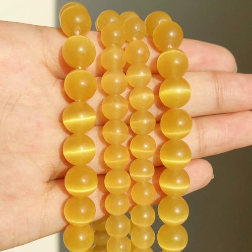 Goldfarbene Perlen, Naturstein, gelber Jade-Achat, Hämatit, Lava, runde lose Perlen für die Schmuckherstellung, DIY, handgefertigtes Armband, 15 Zoll, goldenes Katzenauge, 6 mm, ca. 61 St Goldfarbene Perlen, Naturstein, gelber Jade-Achat, Hämatit, Lava, runde lose Perlen für die Schmuckherstellung, DIY, handgefertigtes Armband, 15 Zoll, goldenes Katzenauge, 6 mm, ca. 61 St von VIEPGJ