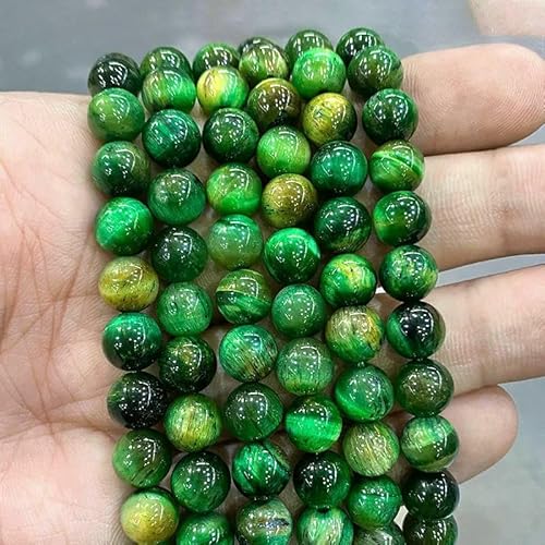 Grüne, mehrfarbige Tigerauge-Achat-Naturstein-Runde Perlen für die Schmuckherstellung, DIY-Armband, Ohrringe, Zubehör, 15 Zoll, 6/810 mm, 10 mm, ca. 36 Stück Grüne, mehrfarbige Tigerauge-Achat-Naturstein-Runde Perlen für die Schmuckherstellung, DIY-Armband, Ohrringe, Zubehör, 15 Zoll, 6/810 mm, 10 mm, ca. 36 Stück von VIEPGJ