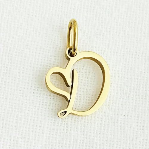 Herz-Art-Anfangsalphabet-Anhänger DIY Name Personalisierter Geburtstag Edelstahl Damen Modeschmuck AZ Großhandel-YP45237 - D-Silberfarbe von VIEPGJ
