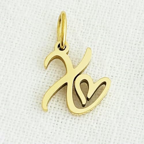 Herz-Art-Anfangsalphabet-Anhänger DIY Name Personalisierter Geburtstag Edelstahl Damen Modeschmuck AZ Großhandel-YP45237 - X-Silberfarbe von VIEPGJ